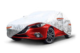 Srebrny pokrowiec samochodowy z aluminium w rozmiarze L