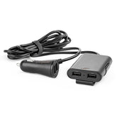 Samochodowa ładowarka USB z przednimi i tylnymi gniazdami oraz czterema portami USB