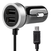 Samochodowa ładowarka USB z microUSB i dwoma portami USB