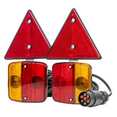 Magnetyczny zestaw lamp do przyczepy z trójkątnymi odblaskami