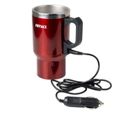 Czerwony czajnik samochodowy 12 V i kubek 450 ml