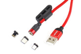 Magnetyczny kabel USB z końcówkami Lightning, USB-C i micro-USB