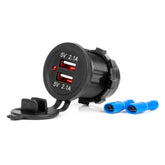 Wodoodporna ładowarka samochodowa USB z dwoma portami do 12-24 V