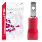 Czerwone izolowane konektory męskie 2,8 mm