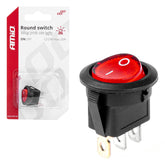 Okrągły przełącznik z czerwonym podświetleniem do 12/24 V