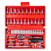 Zestaw nasadek 1/4 z 46 elementami w praktycznej walizce