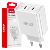 Hvid vægoplader med to USB-C-porte