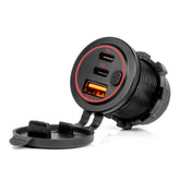 Wodoodporna ładowarka do telefonu z USB i dwoma portami USB-C