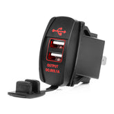 Wodoodporna ładowarka USB w kształcie przełącznika łodzi z czerwonym podświetleniem LED
