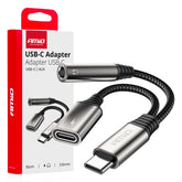 Rozdzielacz USB-C z USB-C i mini jack 3,5 mm, 10 cm