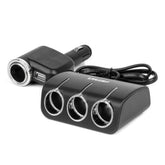 Potrójne gniazdo z USB-A i funkcją zapalniczki samochodowej