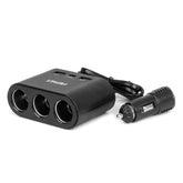 Potrójny rozdzielacz do gniazda samochodowego z portami USB-A i USB-C
