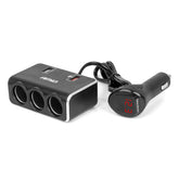 Potrójne gniazdo zapalniczki z USB QC 3.0 i wyświetlaczem cyfrowym