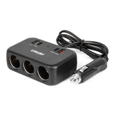 Potrójny rozdzielacz gniazda zapalniczki z USB-A i USB-C QC 4.0