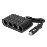 4-krotny rozdzielacz gniazda samochodowego z portami USB-A i USB-C