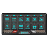 Panel przełączników RGB 12-obwodowy z dotykowym sterowaniem – panel sterowania 12V / 24V