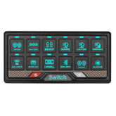 Panel przełączników RGB 12-obwodowy z dotykowym sterowaniem – panel sterowania 12V / 24V
