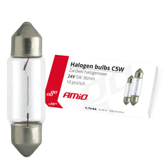10 żarówek halogenowych C5W typu festoon 36 mm, 24V i 5W