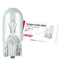 Żarówki halogenowe W5W T10 24 V z trzonkiem W2.1x9.5d