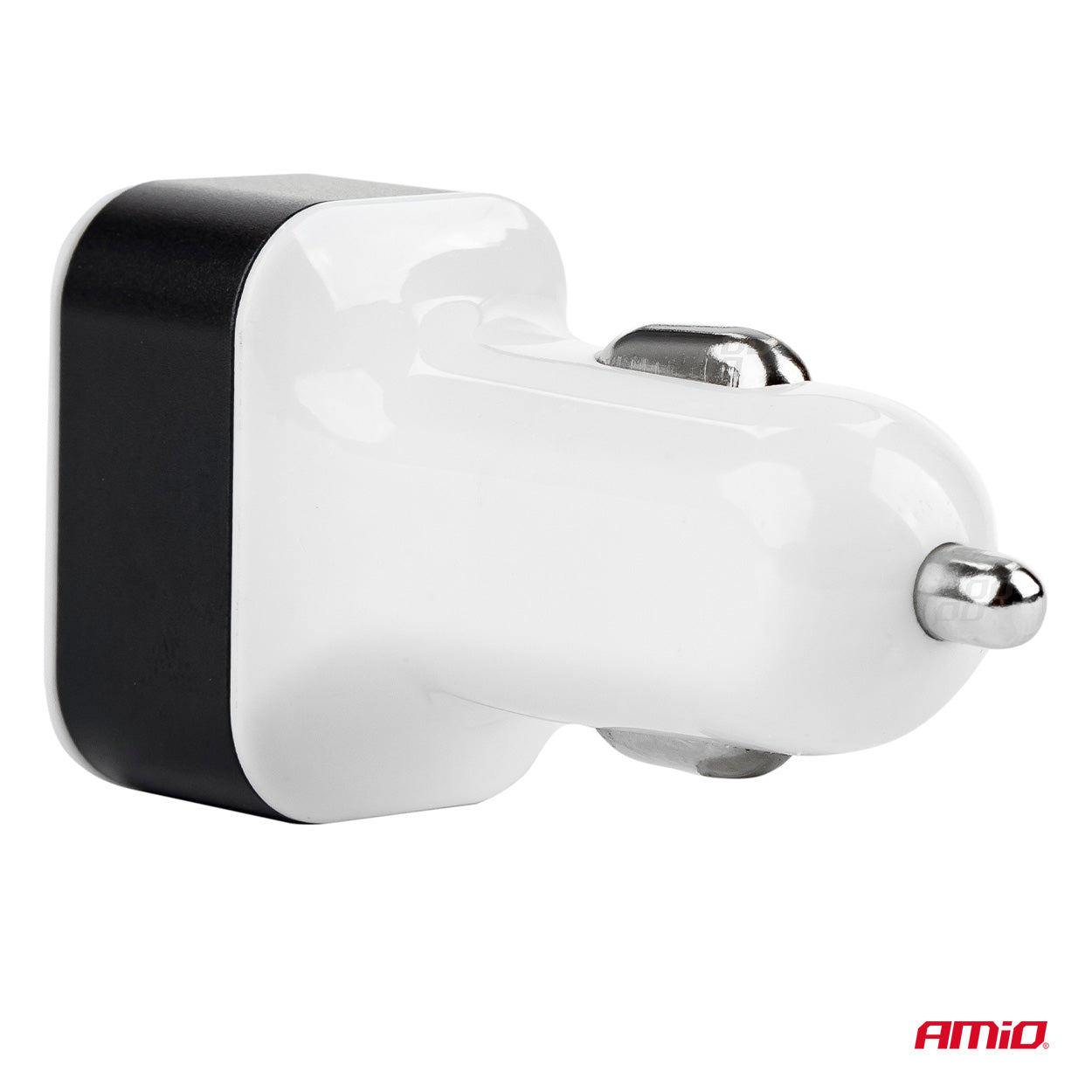 Hvid biloplader med 3 USB-porte