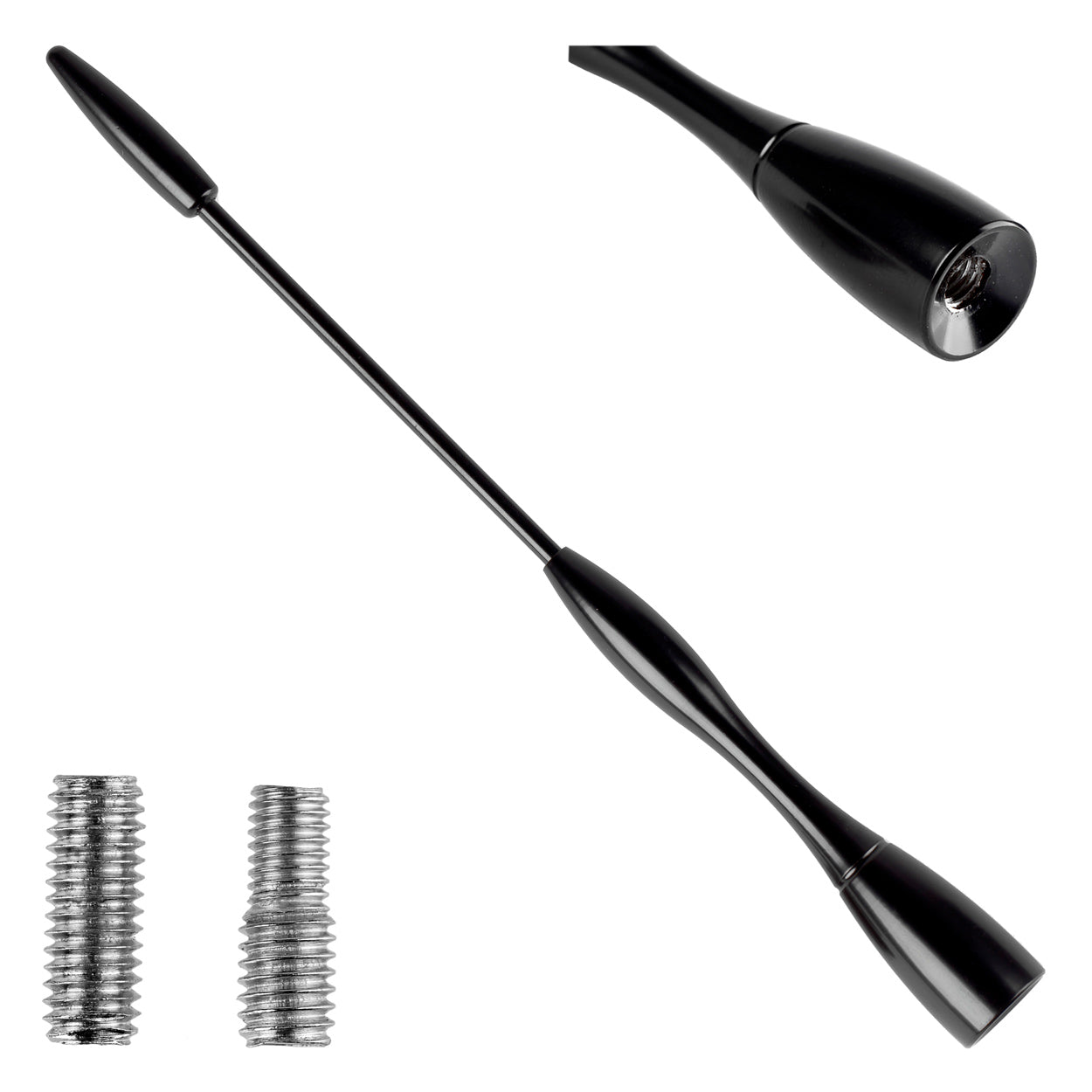 Aluminiowa antena samochodowa 16 cm z adapterem 5/6 mm