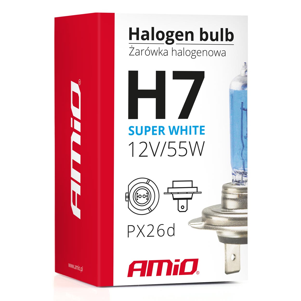 Żarówka halogenowa H7 Super White w opakowaniu