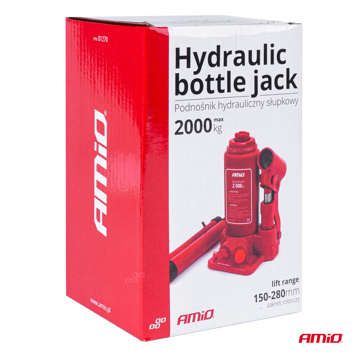 Hydrauliczny podnośnik butelkowy o udźwigu 2 000 kg