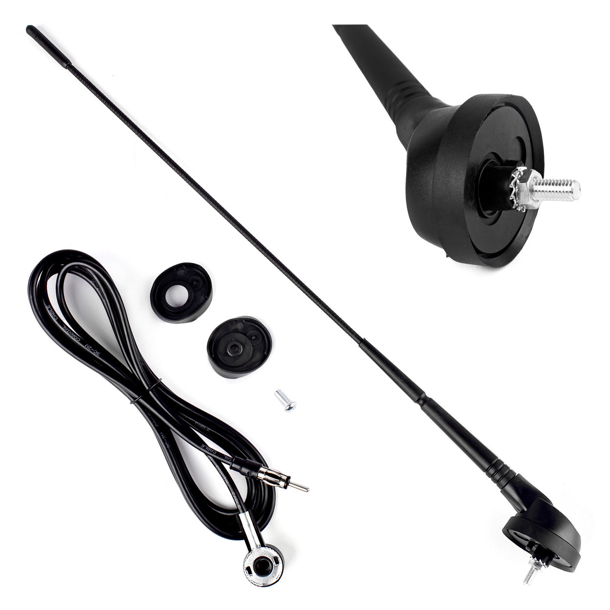 Bilantenne på 40 cm til AM/FM-radio