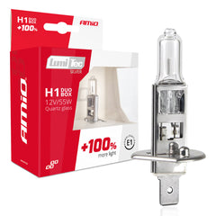 Żarówki halogenowe H1 LumiTec Silver +100% DUO