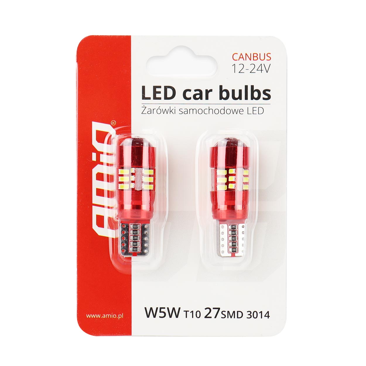 Żarówka LED T10 W5W z 27 diodami SMD 3014 i barwą 5600 K
