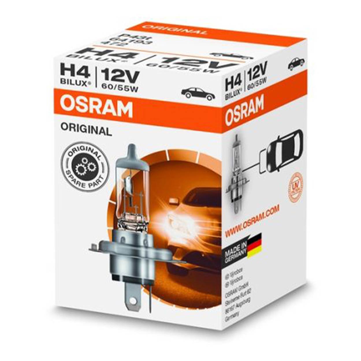 Żarówka halogenowa Osram H4 12V 60/55W z trzonkiem P43t