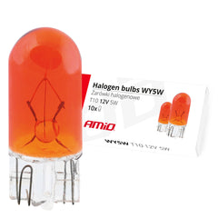 10 bursztynowych żarówek halogenowych WY5W T10 5 W 12 V