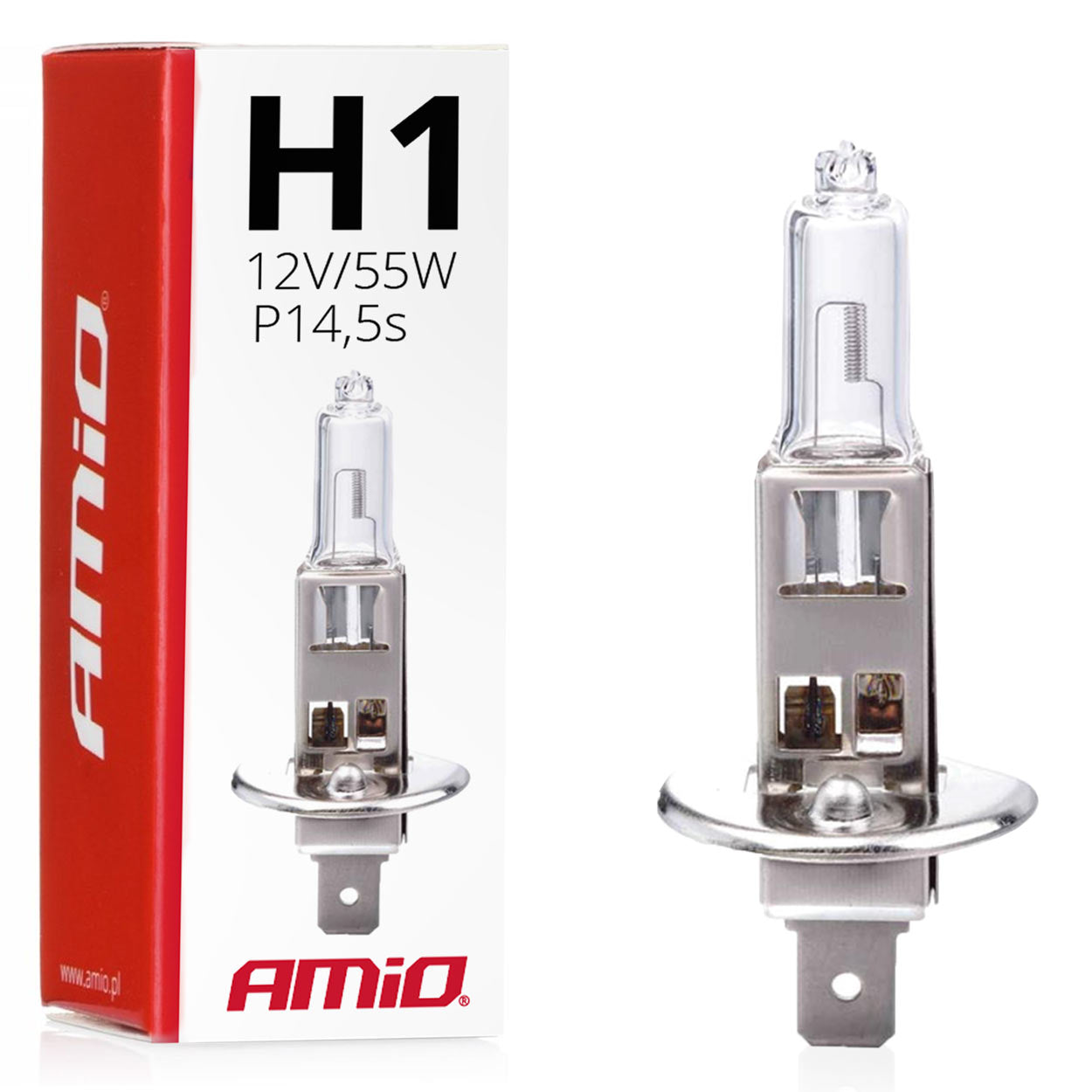 Przezroczysta żarówka halogenowa H1 12 V 55 W