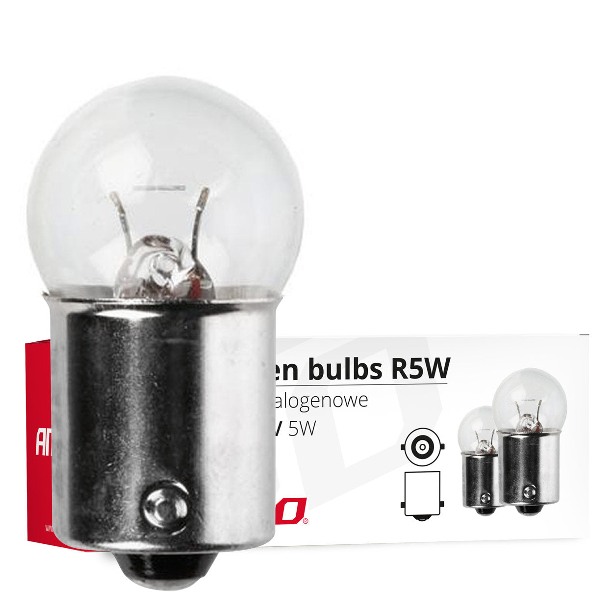 Żarówki halogenowe R5W z trzonkiem BA15s, 12 V i 5 W