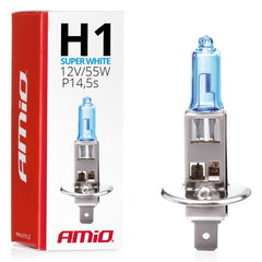 Niebieska żarówka halogenowa H1 12 V 55 W Super White