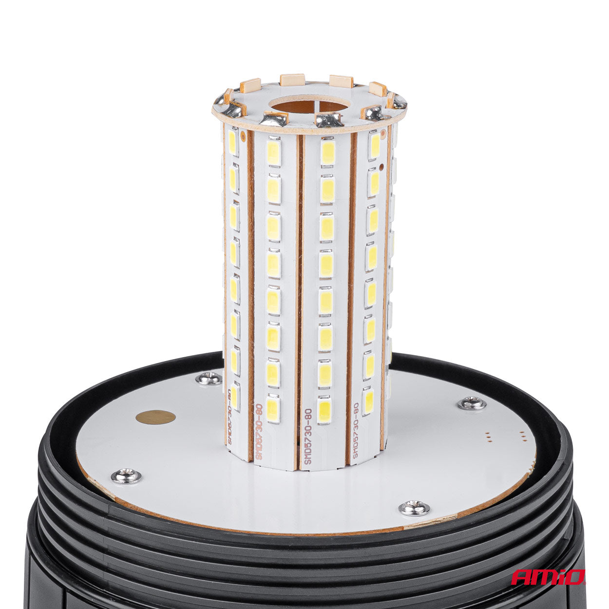 Lampa ostrzegawcza LED W09M ze szczegółami montażu