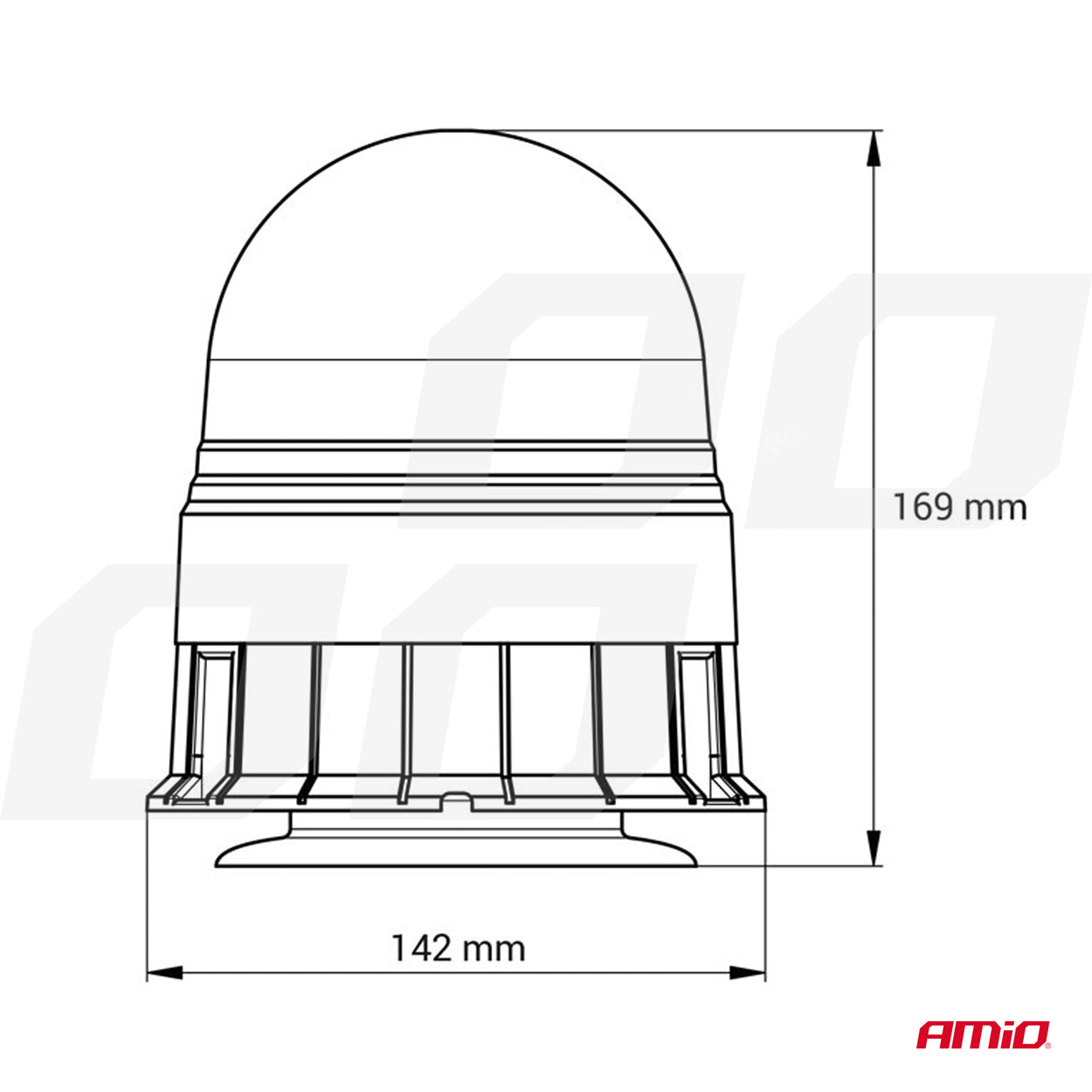 Lampa ostrzegawcza LED W09M z kablem i wtyczką