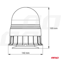 Lampa ostrzegawcza LED W09M z kablem i wtyczką