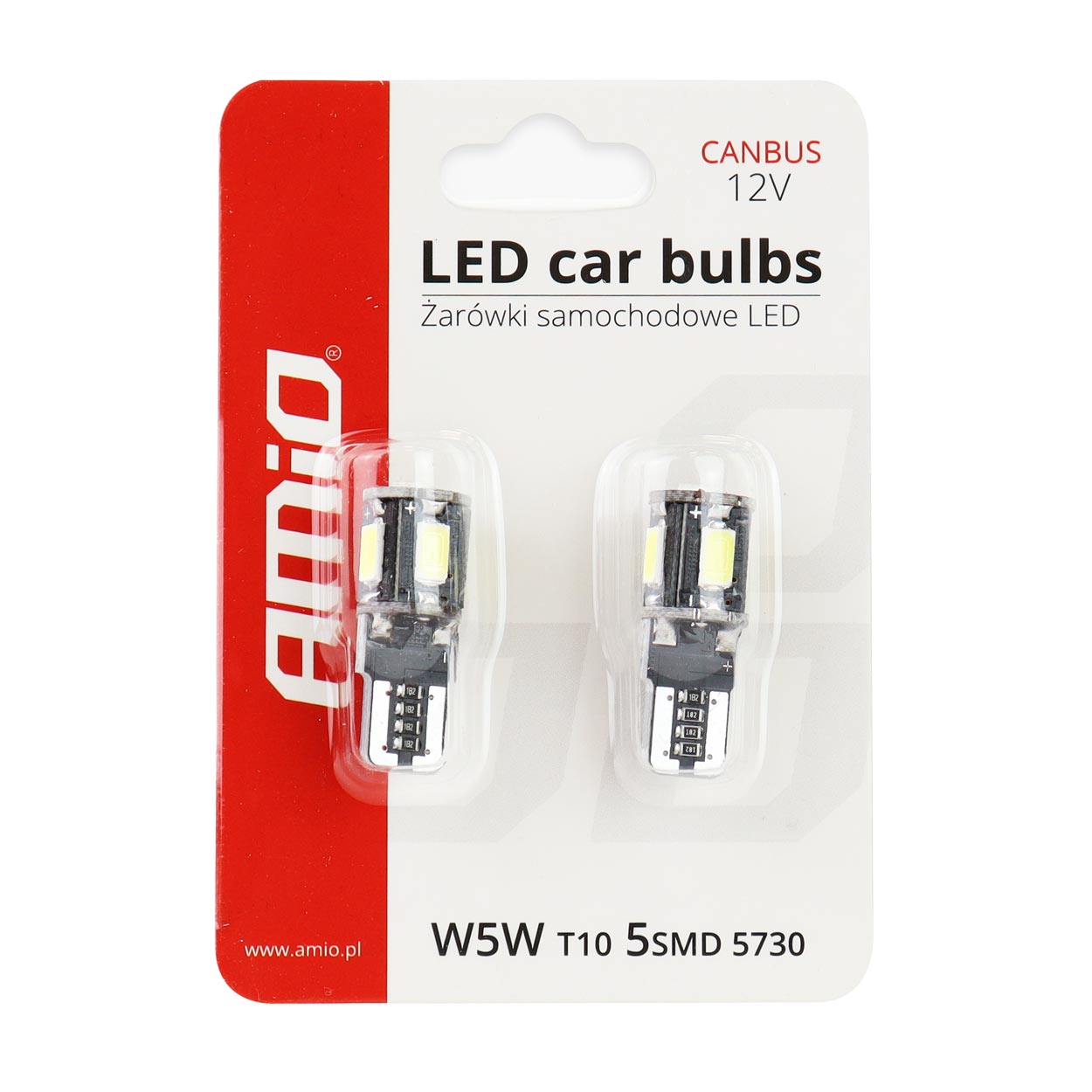 Biała żarówka LED T10 W5W do oświetlenia samochodowego