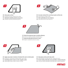 Mørk sort solfilm i størrelsen 75 x 300 cm