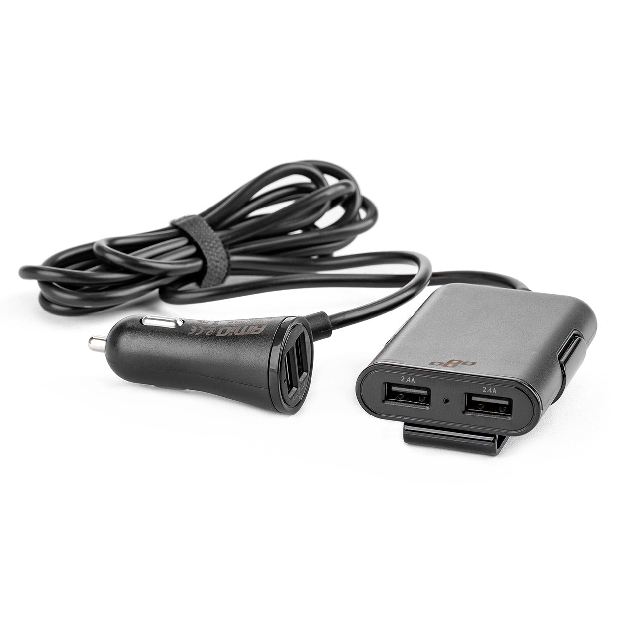Samochodowa ładowarka USB z przednimi i tylnymi gniazdami oraz czterema portami USB