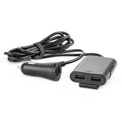 Samochodowa ładowarka USB z przednimi i tylnymi gniazdami oraz czterema portami USB