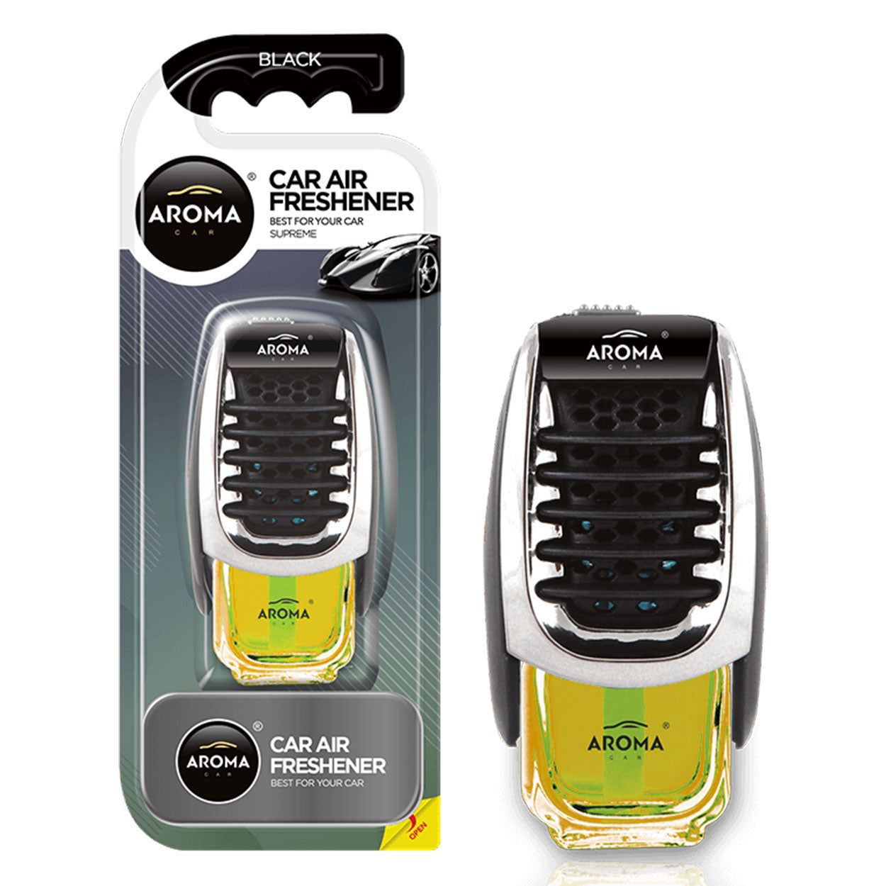 Aroma Car Supreme Black odświeżacz powietrza do kratki wentylacyjnej samochodu