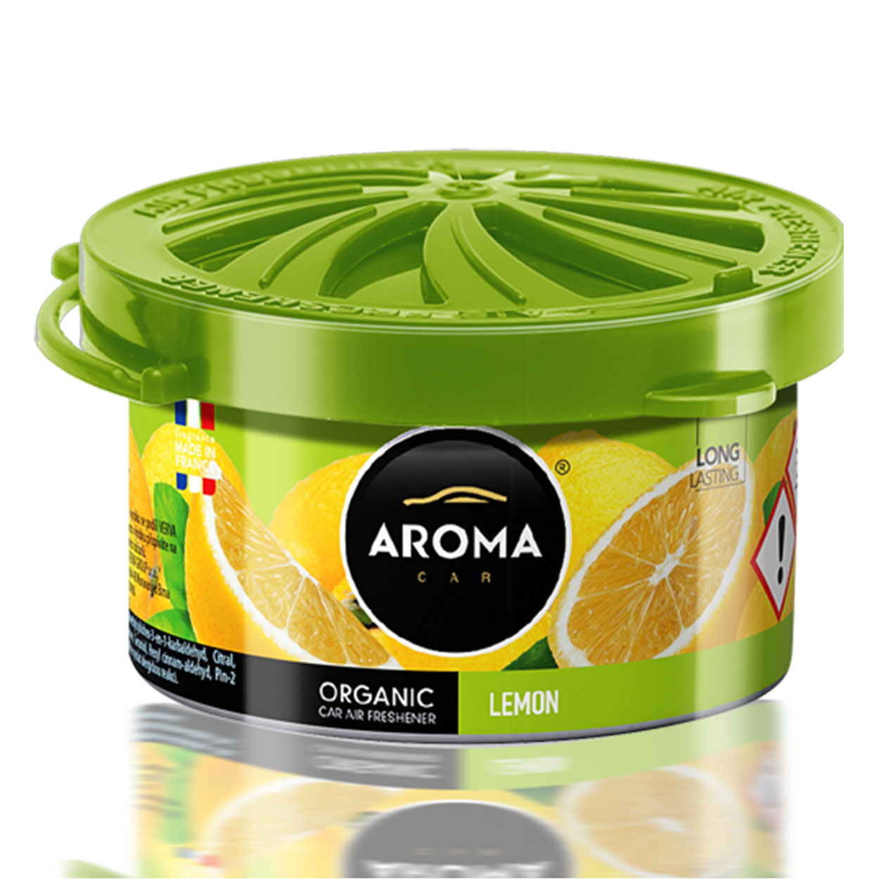 AROMA ORGANIC Lemon odświeżacz powietrza do samochodu w dyskretnej puszce