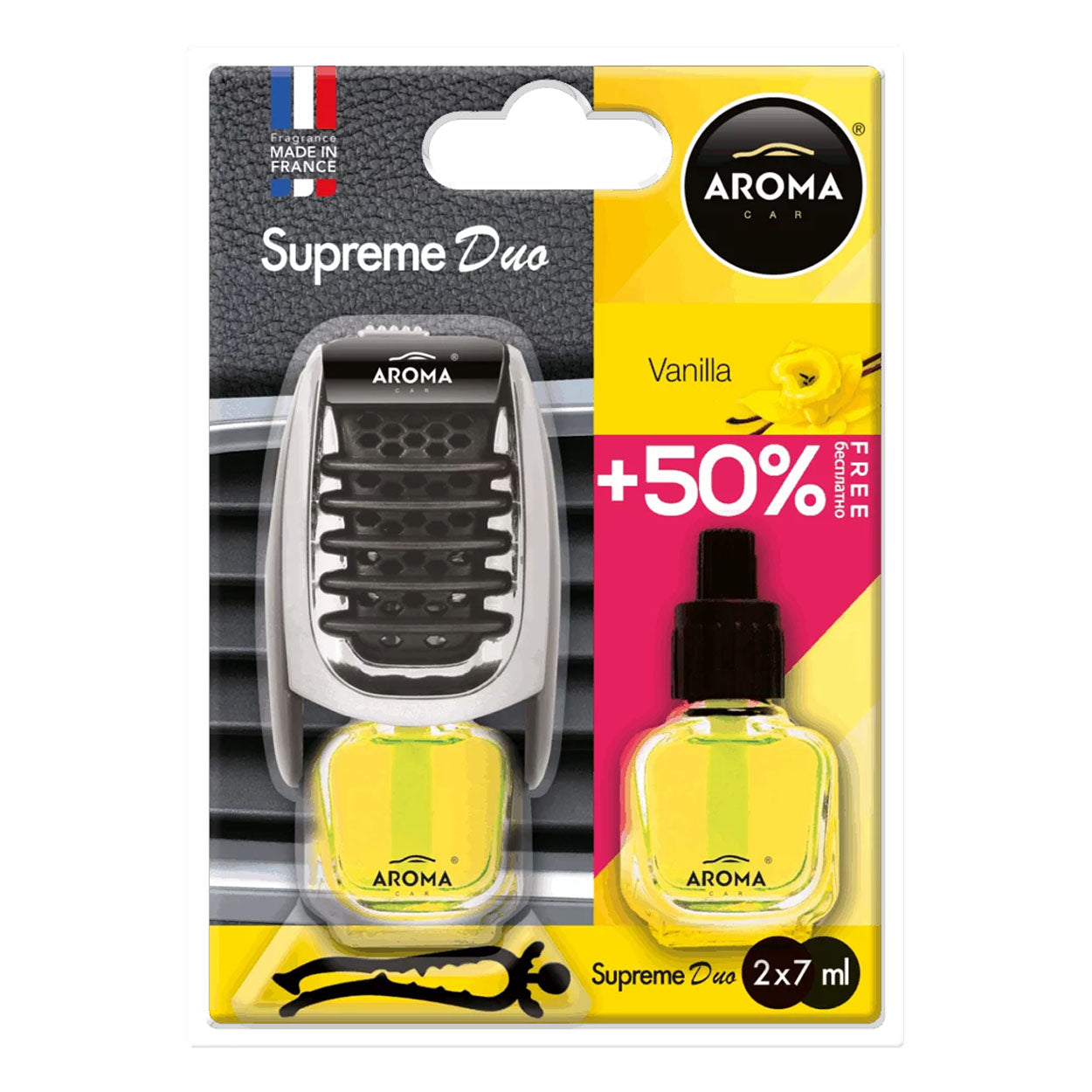 Aroma Car Supreme Duo Vanilia – zapach samochodowy do kratki nawiewu