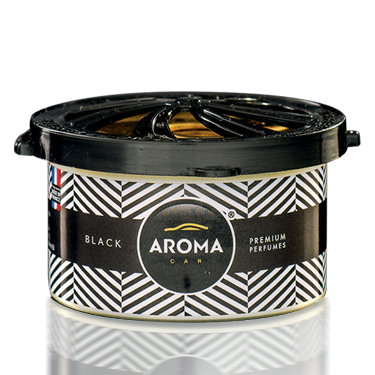 Aroma Car Prestige Organic Black odświeżacz powietrza do samochodu w czarnej puszce