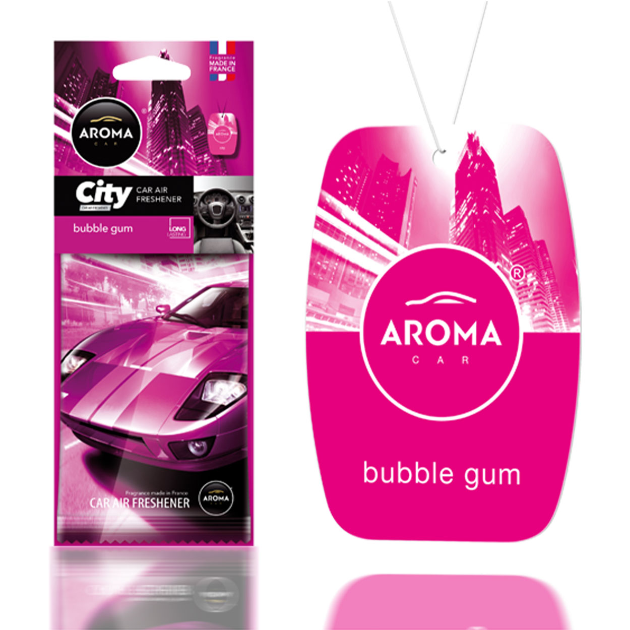 Aroma Car City Card odświeżacz powietrza o zapachu Bubble Gum