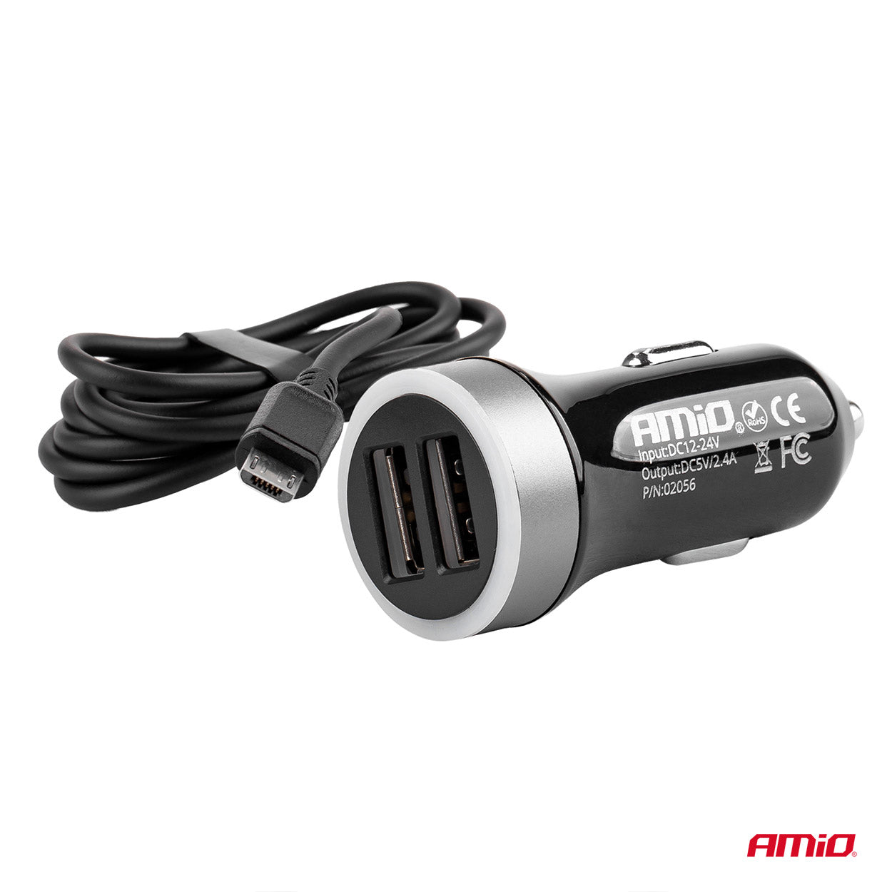 Samochodowa ładowarka USB z wejściem 12/24 V