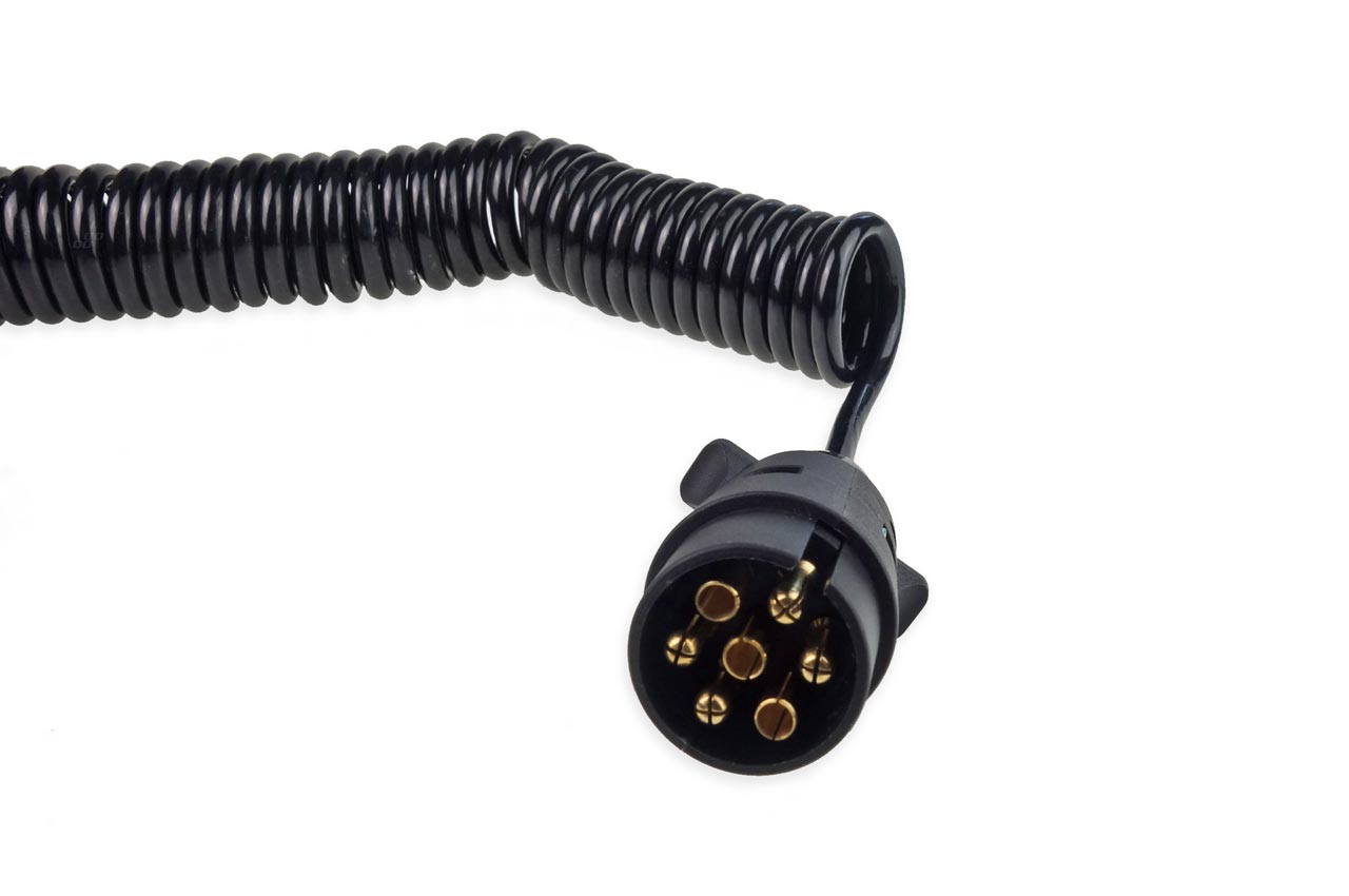 7-pinowy kabel spiralny z 7-pinowymi plastikowymi wtyczkami