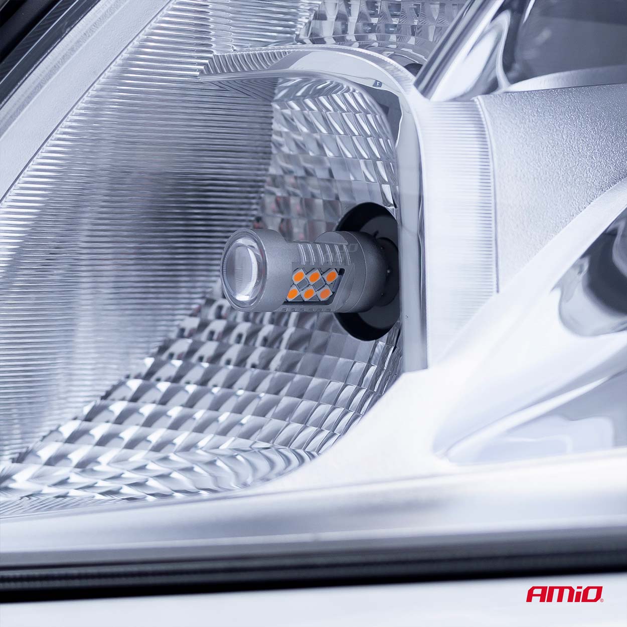 Żarówka LED T20 7440 WY21W z bursztynowym światłem LED